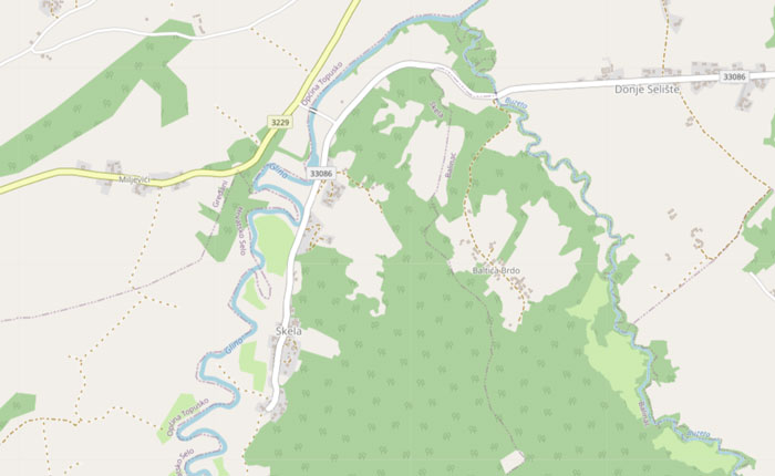 Otvorena lokalna cesta L33086 kod mjesta Skela