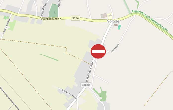 Preusmjeravanje prometa u Voloderu